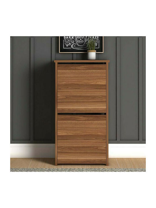 Port Wooden Shoe Organizer with 4 Shelves Walnut 48x31x92cm