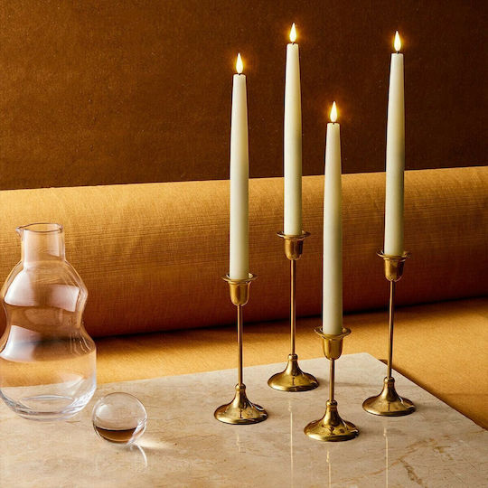 GloboStar Dekorative Lampe Wachs-Politur Weiß 6Stück