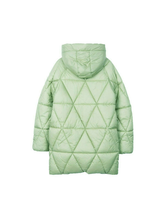 Tiffosi Kids Quilted Jacket Long Hooded Green