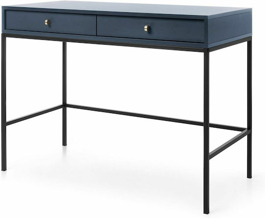 Mono Console Table in Blue Wood & Metal L103.5xW77.6xH50cm