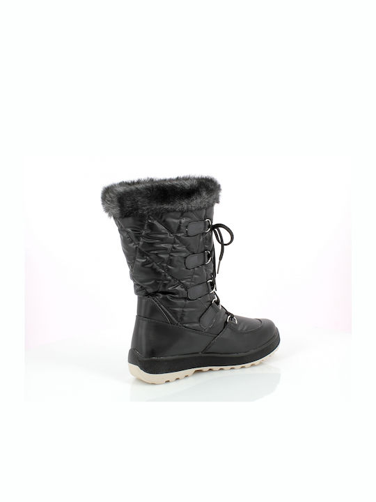 Olang Leather Snow Boots with Laces & Fur Sogno 81 Black