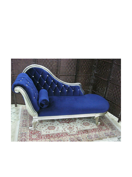 Vintage Recliner Chesterfield Samt Blau L171xW65xH100cm