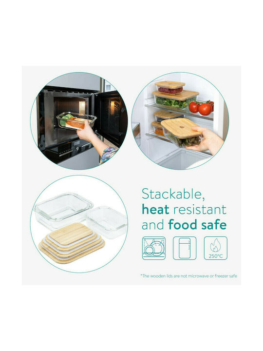 Navaris Lunchbox Glas Beige 3Stück