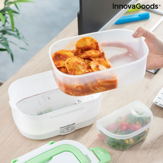 InnovaGoods Innofoods Elektrischer Kunststoff Mittagbox Grün Mit Fächern 1.05lt