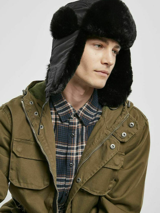 TB3870 Ανδρικός Earflap Σκούφος σε Μαύρο χρώμα