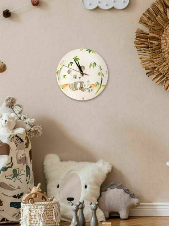 Yapadapadou Kinder Wanduhr Teddybären Hölzernes 25εκ.