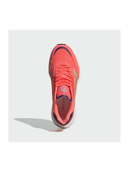 Adizero Boston 10 Sport Shoes Running Turbo / Sandy Beige Met / Legacy Indigo
