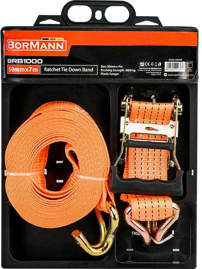 Bormann BRB1000 Ιμάντας Αποσκευών Αυτοκινήτου 700cm με Καστάνια για Ρυμούλκηση έως 3T
