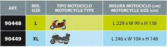 Lampa Waterproof Motorcycle Cover Optima Plus Extra Large L246xW104xH148cm