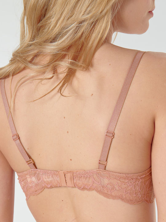 Amourette Charm Triangle Triangle Bra without Padding without Underwire Beige