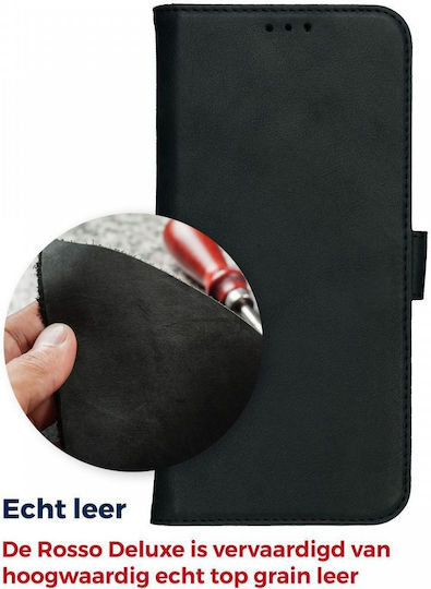 Rosso Deluxe Wallet Piele Negru (OnePlus Nord)