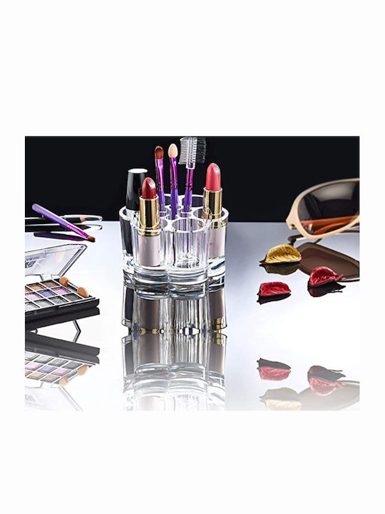 Cosmetics Organizer with Dividers Transparent 9x9x6cm