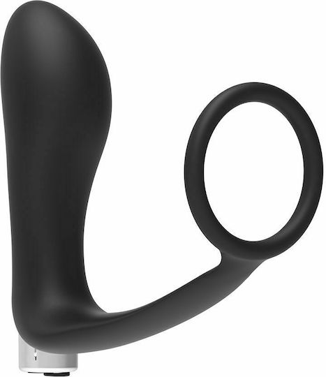 Addicted Toys Rechargeable Prostatic Δονούμενο Δαχτυλίδι Πέους Σιλικόνης με Πρωκτική Σφήνα Μαύρο