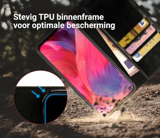 Rosso Element Wallet Δερματίνης Μαύρο (Oppo A74 5G)