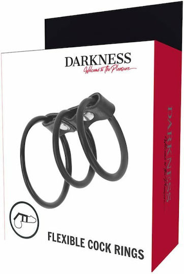 Darkness Flexible Cock Rings 3τμχ Black 3pcs