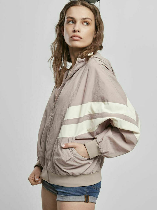 TB2664 Women's Short Lifestyle Jacket for Winter with Hood Rose/Whitesand