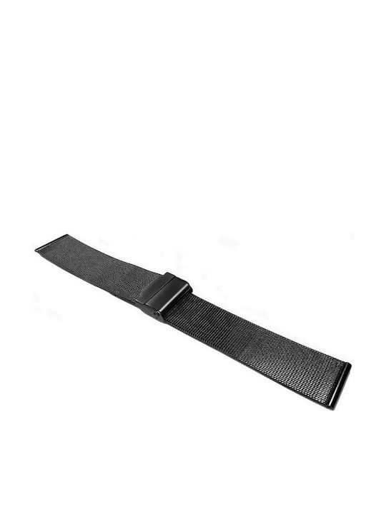 Mesh Milanese Μεταλλικό Μπρασελέ Μαύρο 22mm