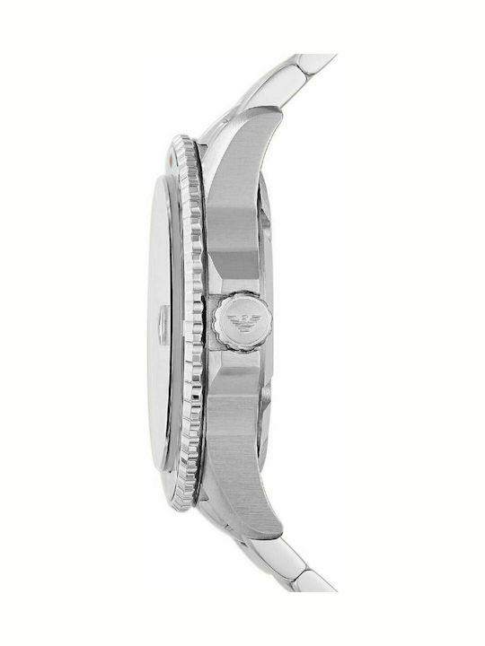 Emporio Armani Mario Men's Watch 42mm Battery with Silver Metal Bracelet