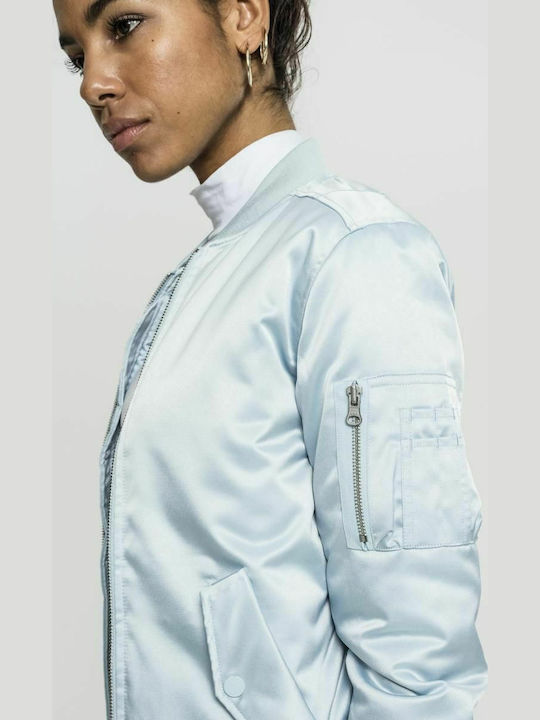 Κοντό Γυναικείο Bomber Jacket Γαλάζιο