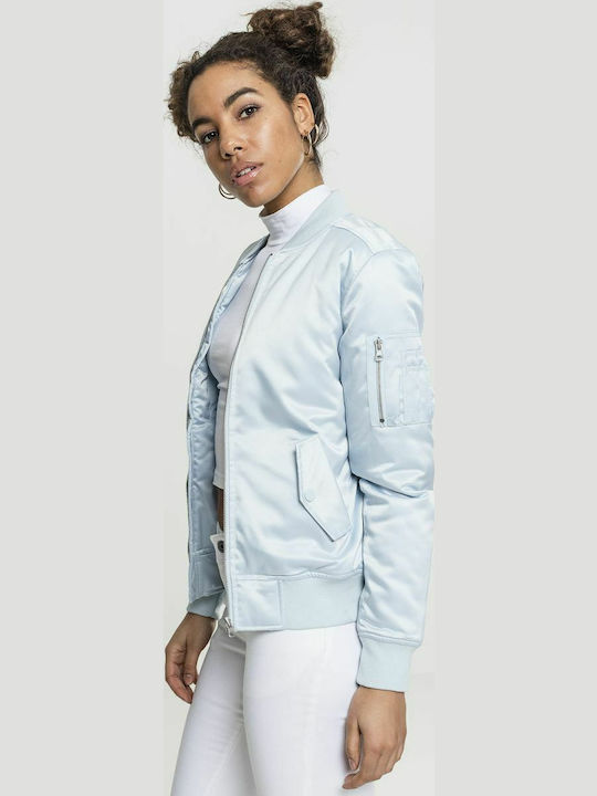 Κοντό Γυναικείο Bomber Jacket Γαλάζιο