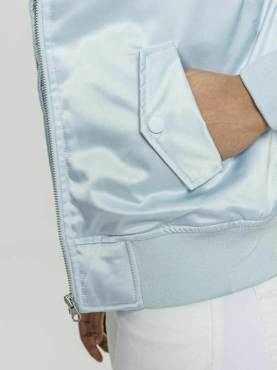 Κοντό Γυναικείο Bomber Jacket Γαλάζιο