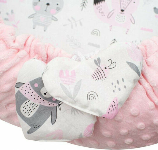 New Baby Pernă pentru bebeluși în formă de cuib Minky Teddy Roz