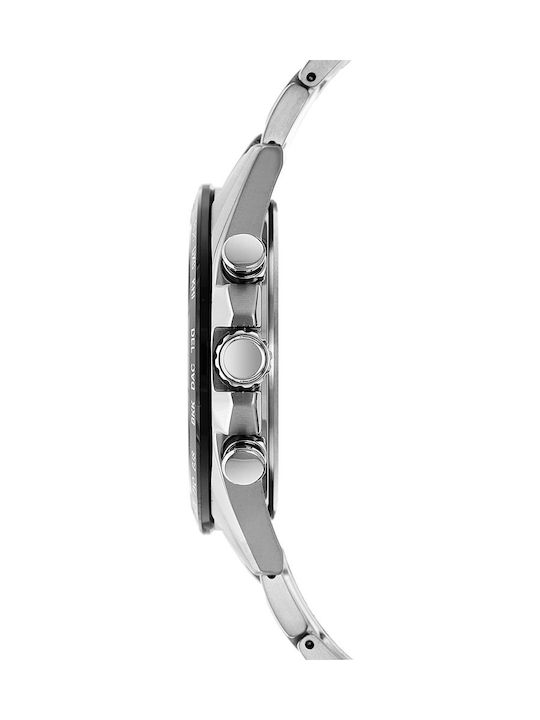 Citizen Eco-Drive Ανδρικό Ρολόι 42mm Χρονογράφος Eco - Drive με Ασημί Μεταλλικό Μπρασελέ