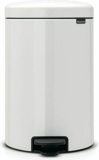 Brabantia NewIcon Pedal Waste Bin Metallic with Pedal White 20lt