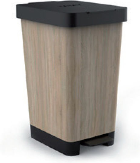 Dimitracas Smart Waste Bin Plastic with Pedal Wood 25L