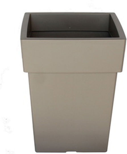 Viomes Linea Γλάστρα Πλαστική Taupe 27x27x34εκ.