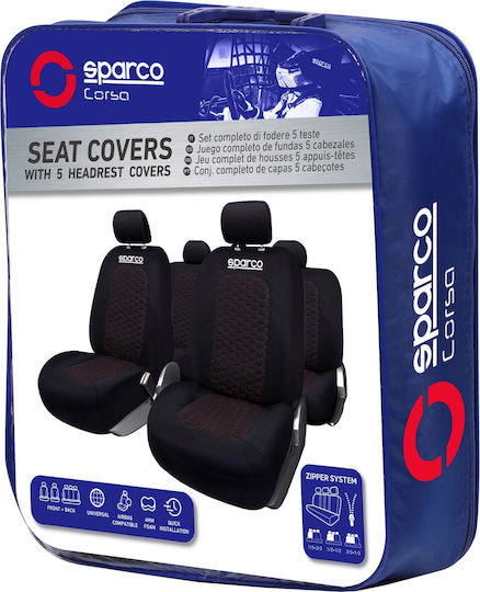 Sparco Car Cover Set 4pcs Velvet Black