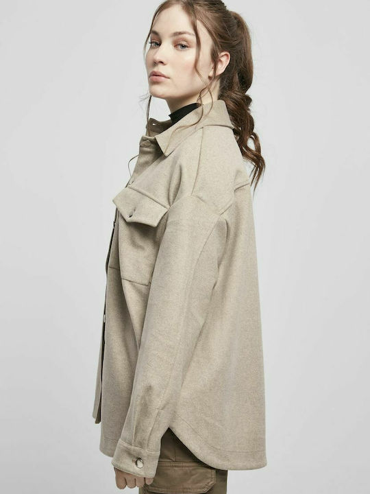 Women's Light Taupe Overshirt Oversized