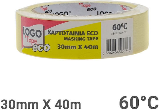Logo Paper Tape 30mm x 40m Eco White 65ΔΖ874
