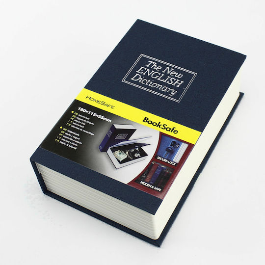 ACP The New English Dictionary Book Safe with Lock Blue 24x15x5.5cm