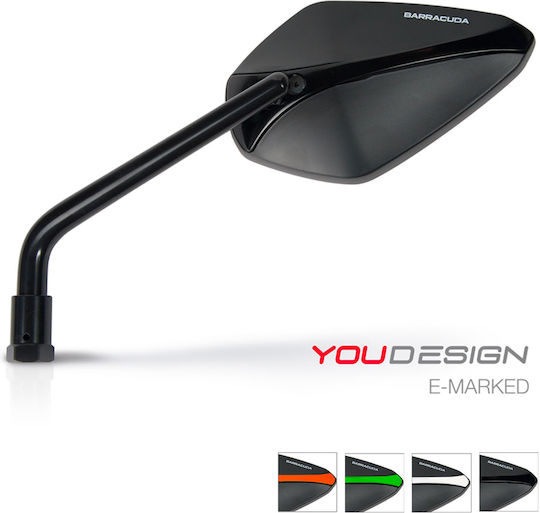 Barracuda Motorcycle Mirror 1pcs Black