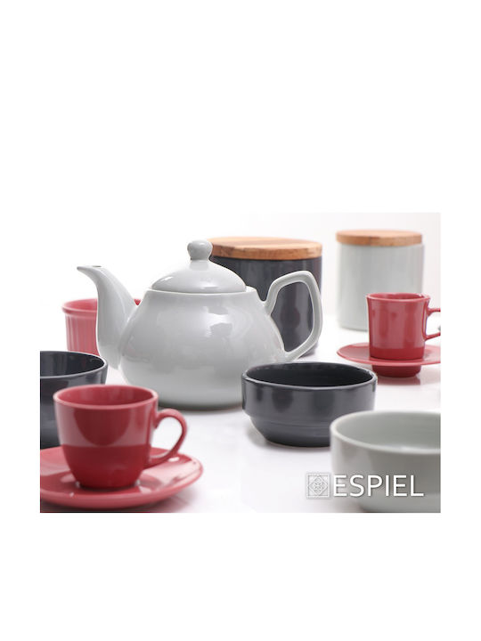 Espiel Essentials Τσαγιέρα Κεραμική Light Grey 850ml