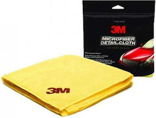 3M Microfiber Detail Cloth Πανί Μικροϊνών Καθαρισμού Αυτοκινήτου Κίτρινο 36x32cm