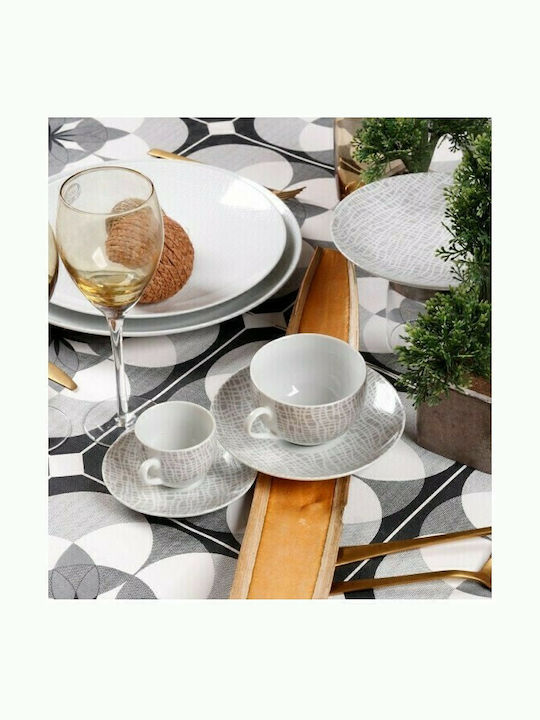 Cryspo Trio Fashion Σετ Φλιτζάνια Tσαγιού από Πορσελάνη Γκρι 250ml 6τμχ