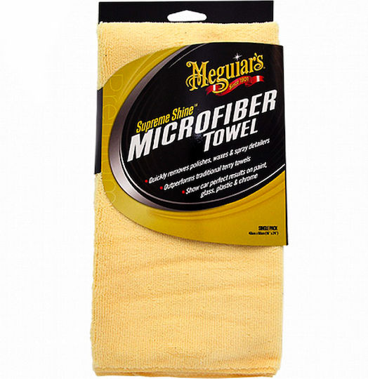 Meguiar's Supreme Shine Cloth Microfiber Polishing Car Yellow 60x60cm