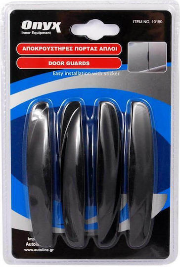 Autoline Door Protectors Black With Reflective Protective Door Guards for Car Doors 4pcs Black