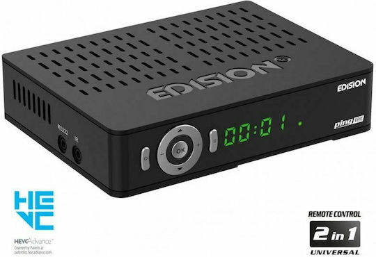 Edision Ping T2/C Ψηφιακός Δέκτης Mpeg-4 Full HD (1080p) με Λειτουργία PVR (Εγγραφή σε USB) Σύνδεσεις SCART / HDMI / USB