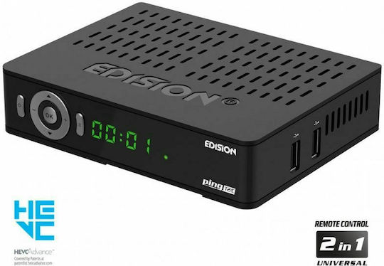 Edision Ping T2/C Ψηφιακός Δέκτης Mpeg-4 Full HD (1080p) με Λειτουργία PVR (Εγγραφή σε USB) Σύνδεσεις SCART / HDMI / USB