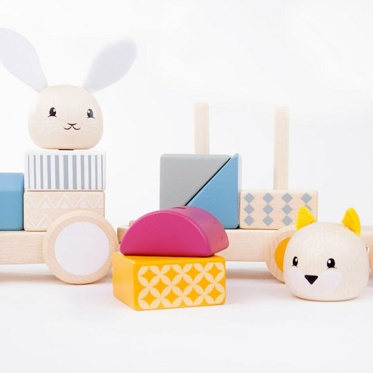 Big Jigs Дърпаща играчка Влакче от дърво за 12++ месеца