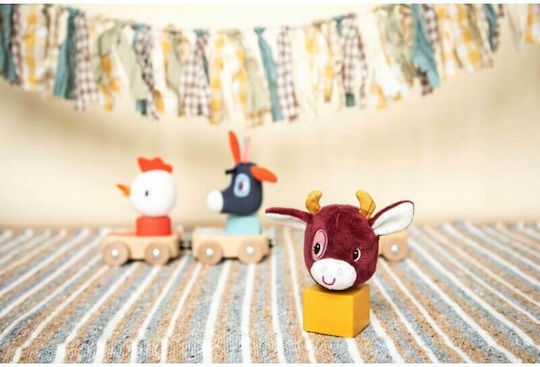 Lilliputiens Push Along Vehicles with Farm Animals made of Wood for 12++ Months