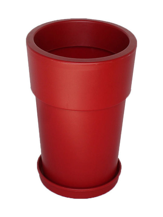 Viomes Linea 871 Flower Pot 7lt 25x24cm in Burgundy Color