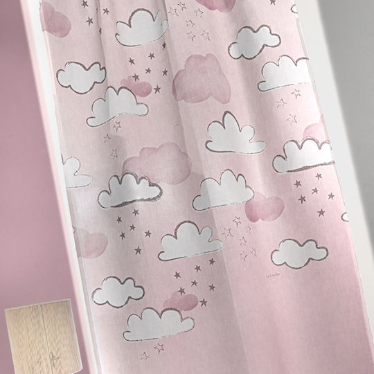 Guy Laroche Детска завеса Cloudy с пампуси Pink 1152030121002 145x270cm