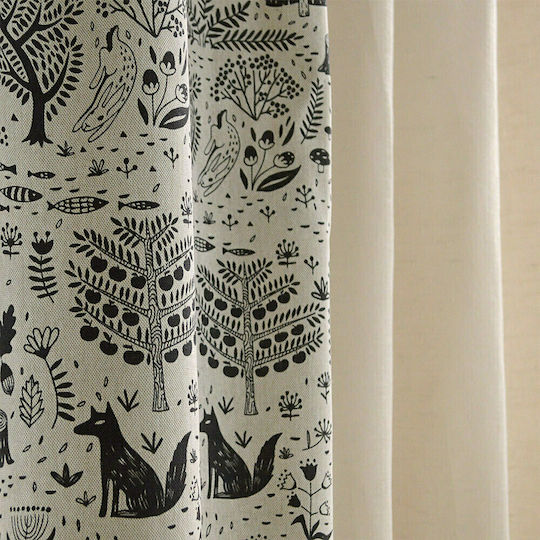 Lino Home Детска завеса Kettu с пампуси 850 Black 8000000925 133x270cm