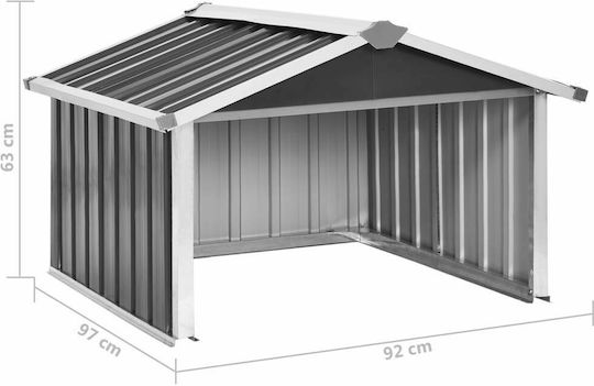 vidaXL Mower Shed for Robotic Lawnmower 92x97x63 cm made of Galvanized Steel - Carbon Grey 150909