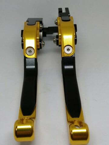 Set of Motorcycle Brake/Clutch Levers Flexible Adjustable for Yamaha YZF-R1 Gold 28366186