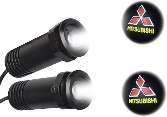GloboStar Autotür-Projektoren Autoscheinwerfer-Marke Mitsubishi LED Cree XHP35 3W 240lm 120° Projektor Gleichstrom 12V IP20 Kaltweiß 6000K mit Logo Mitsubishi